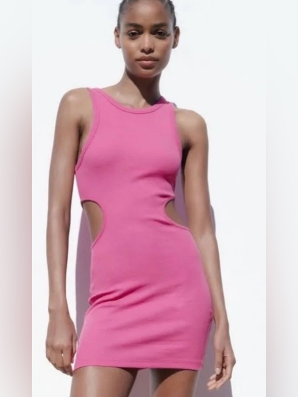 NWOT Zara Hot Pink Cutout Mini Dress